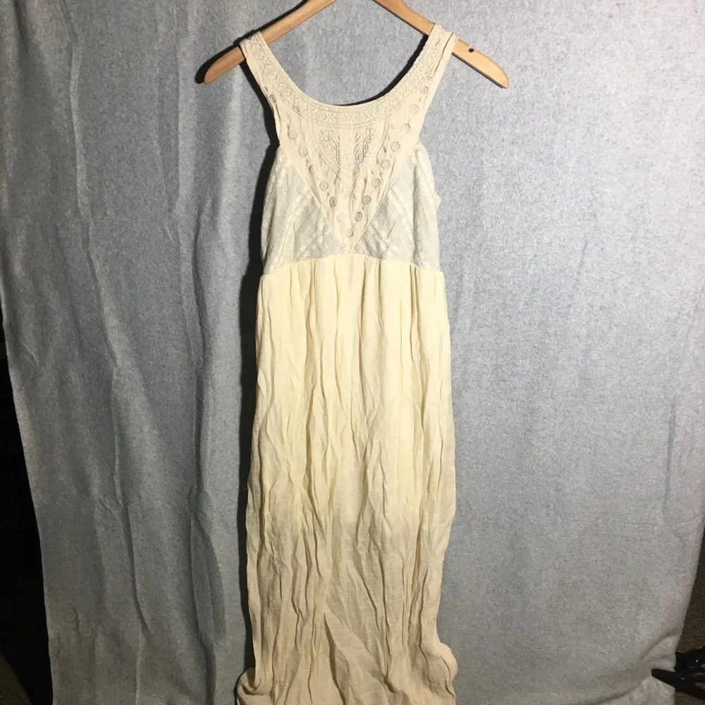 Womens Flying Tomato Dress Maxi Boho Beachy Cottage Core Coastal Embroidery